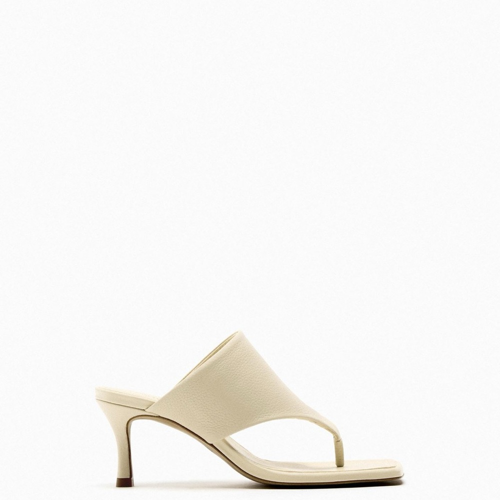 Zara Cream Heeled Mules